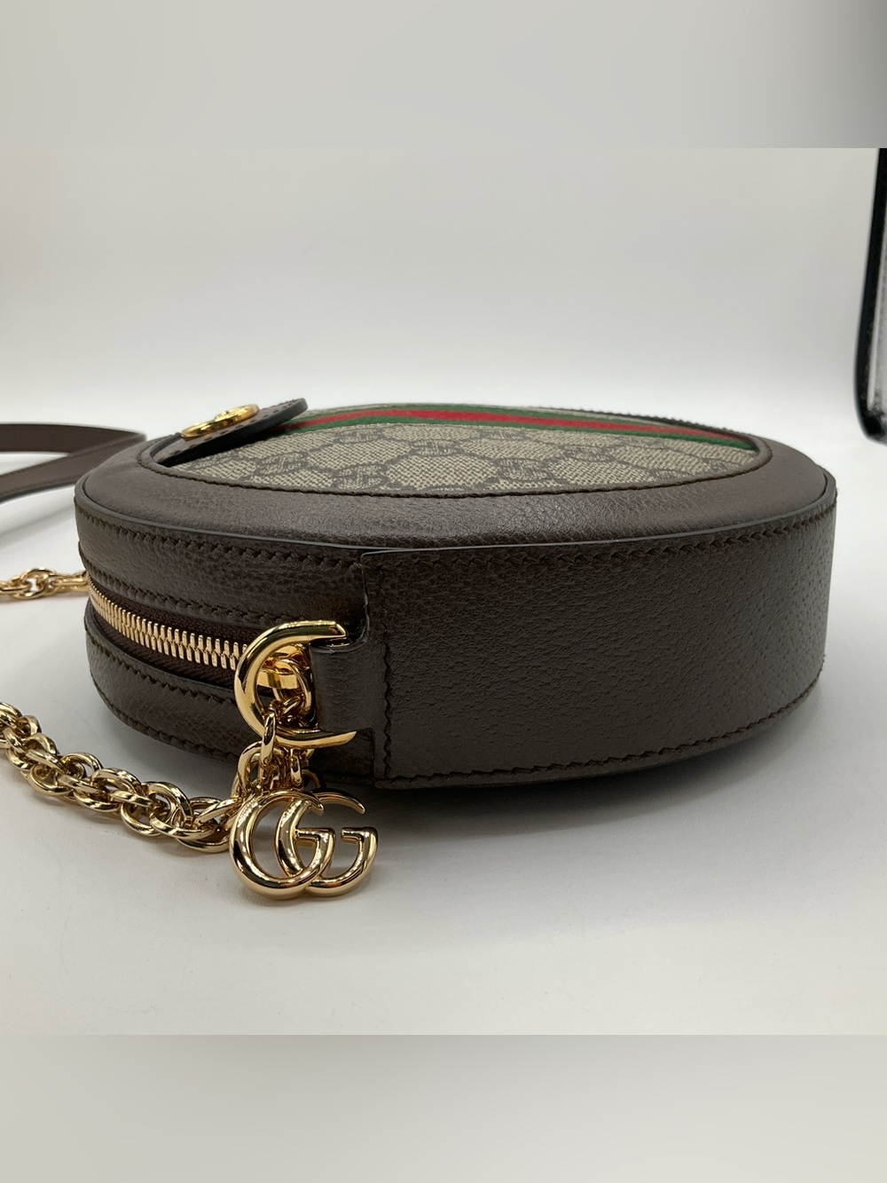Gucci Ophidia Mini GG Round Shoulder Bag Supreme Monogram Canvas Web Stripe - Picture 8 of 15